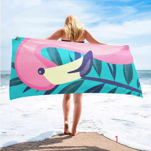 Basketball Print Quick-Drying Beach Towel 150x75cm