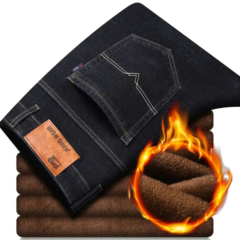 Thickened Velvet Casual Jeans for Men