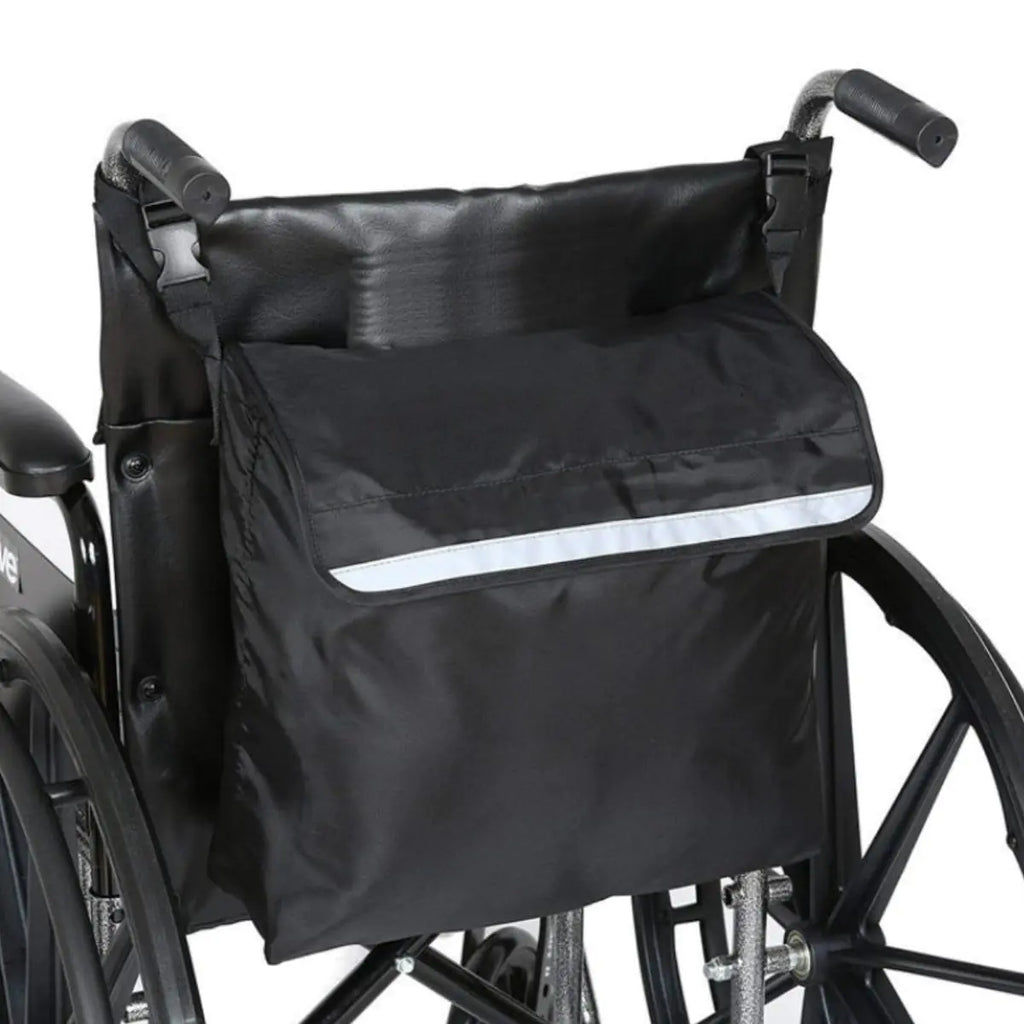 Wheelchair Pouch Bag Waterproof Wheelchair Backpack Pockets Wheelchair Bags to Hang on Back Rollator Bag Carry Accessories Storage Bag
