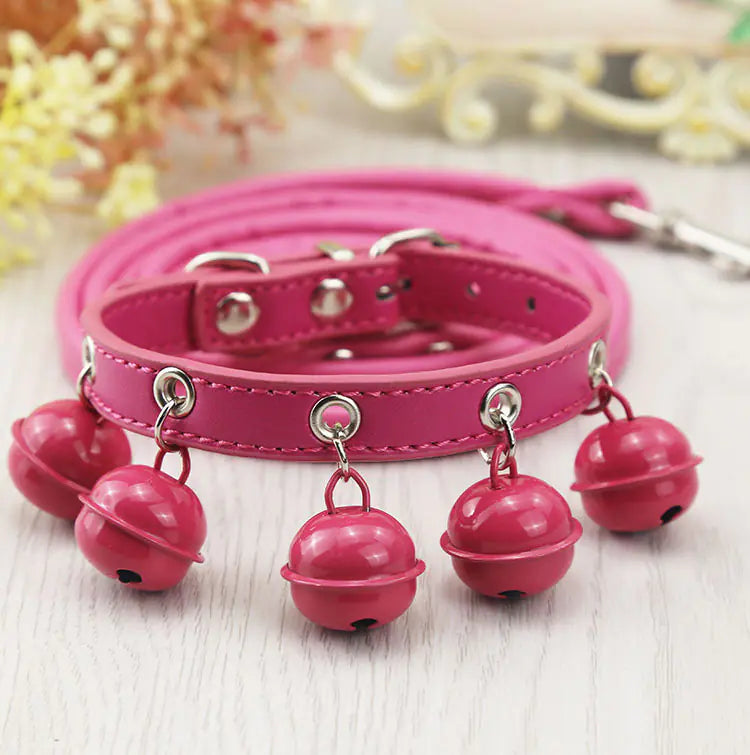 Dog and Cat Collars with Bell and Leash for Pets