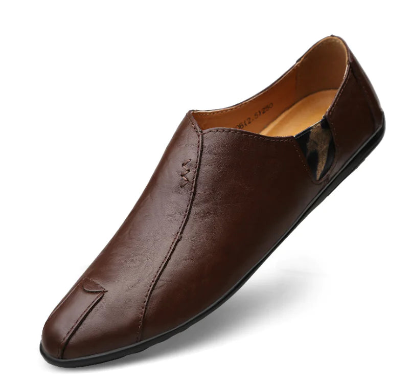 Men's Casual Loafers - Soft Leather Slip-On Shoes