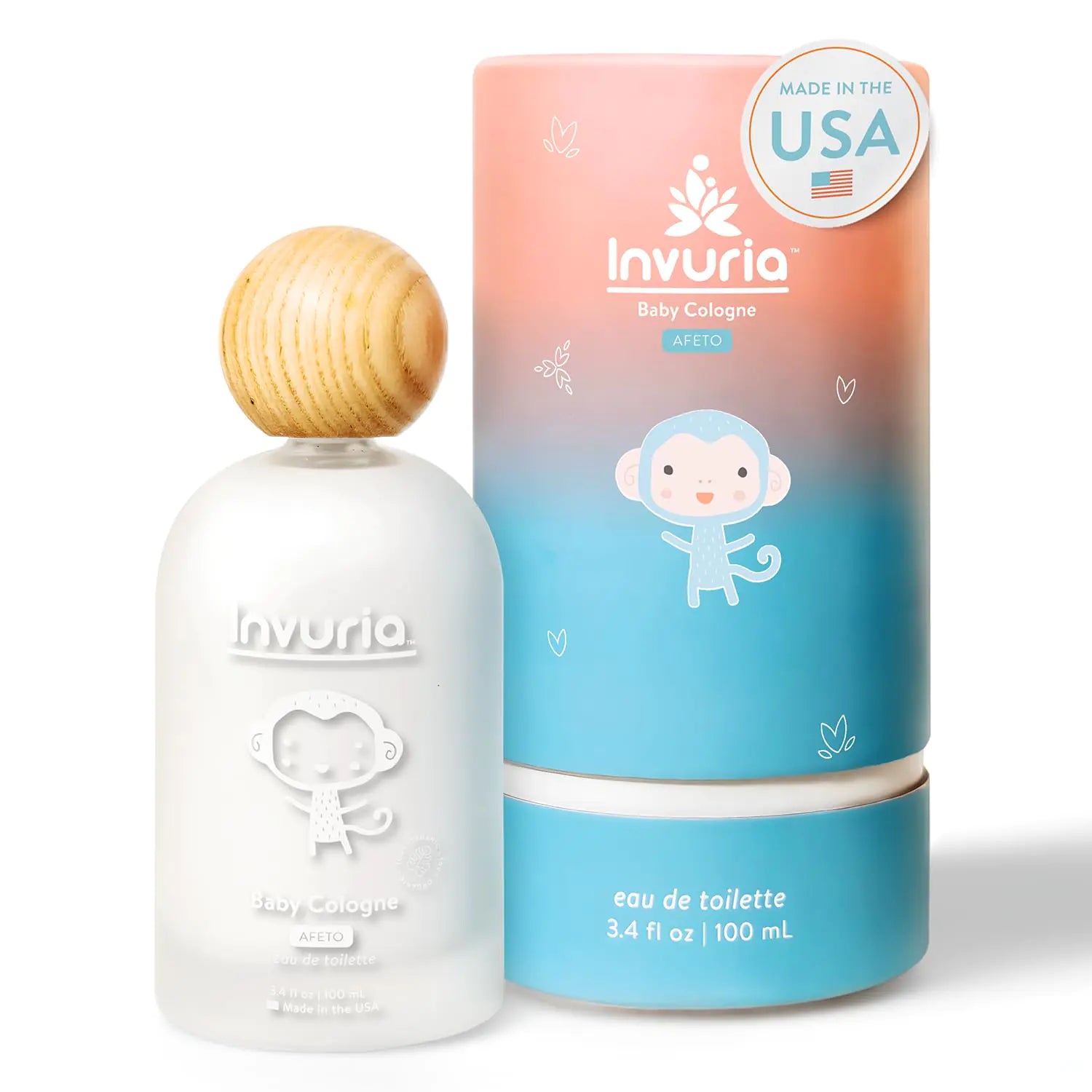Invuria Afeto Baby Cologne | Alcohol-Free Cologne | Baby Cologne for Boys & Girls | Baby Cologne for Newborns | 3.4 oz | 100 mL