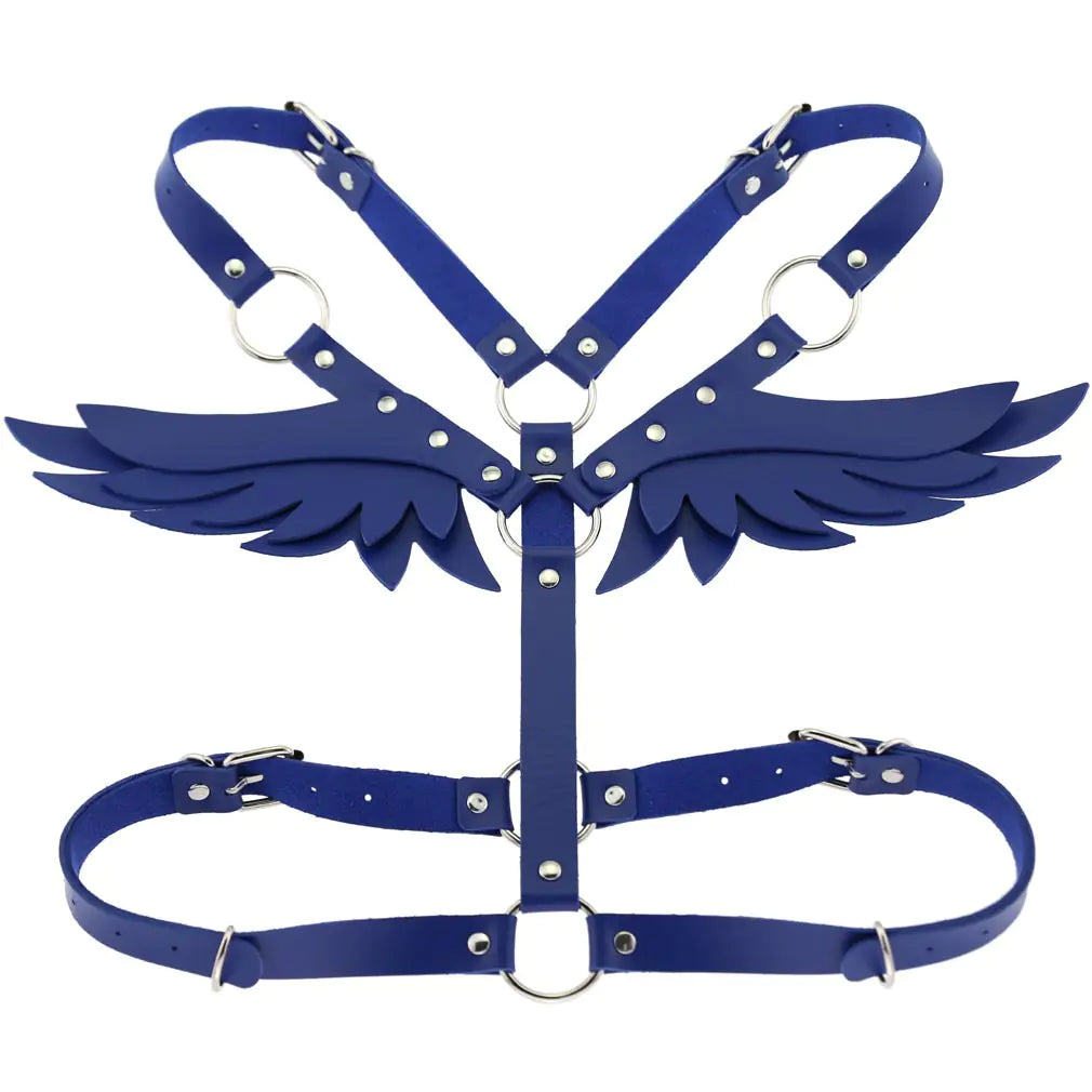 Women's Leather Angel Wings Harness Set