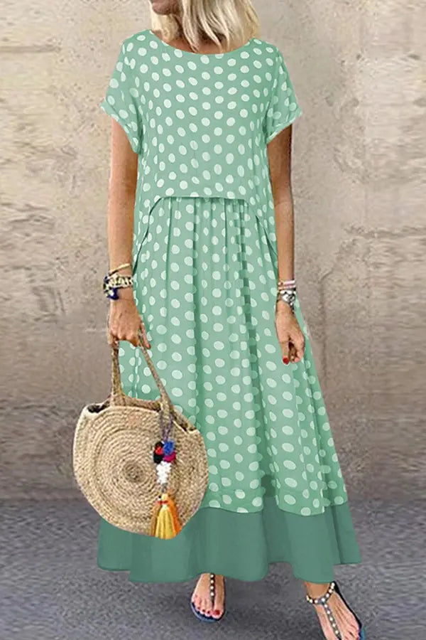 2019 Women's Summer Polka Dot Dress Two-Piece Set