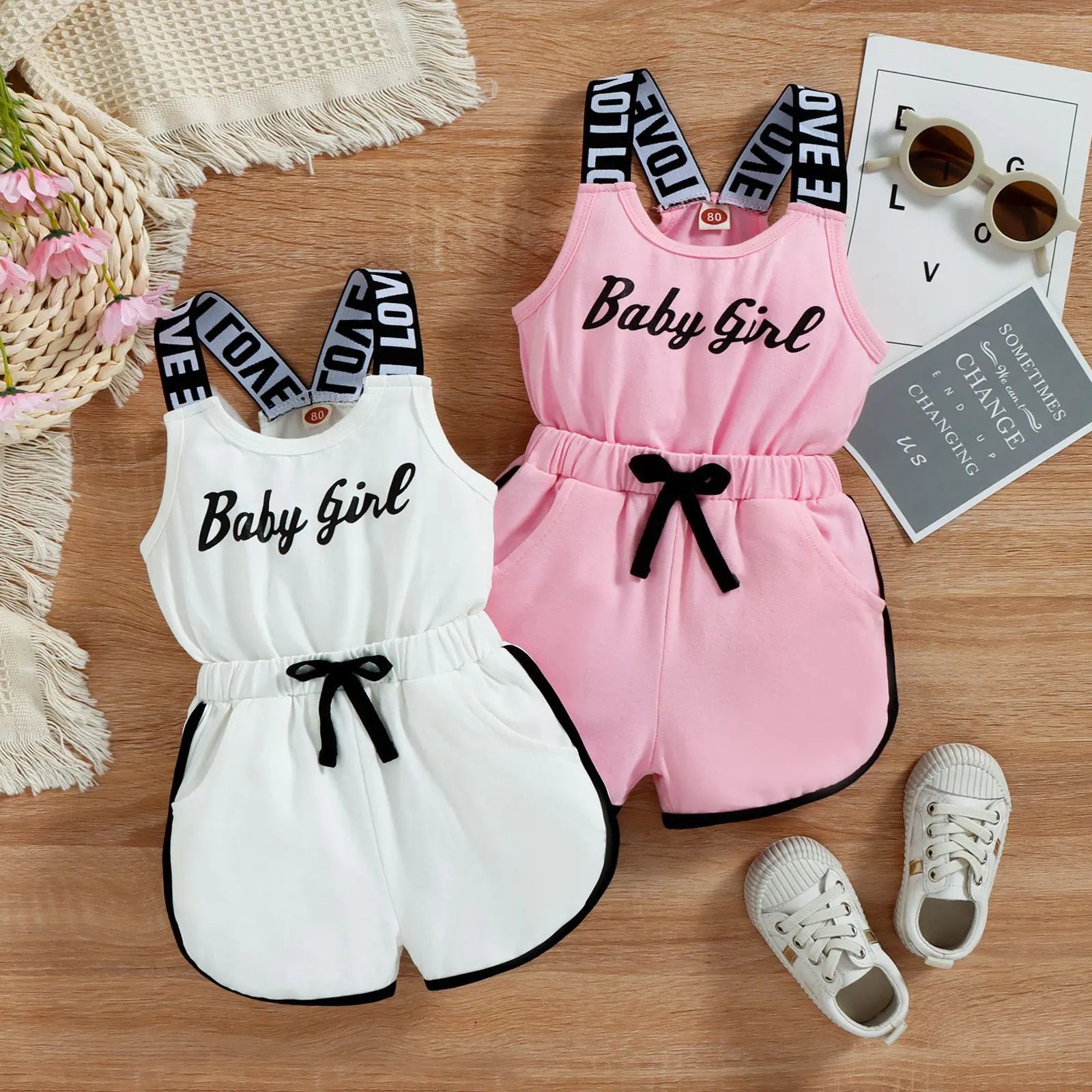 European-American Style Girls' Cotton Romper
