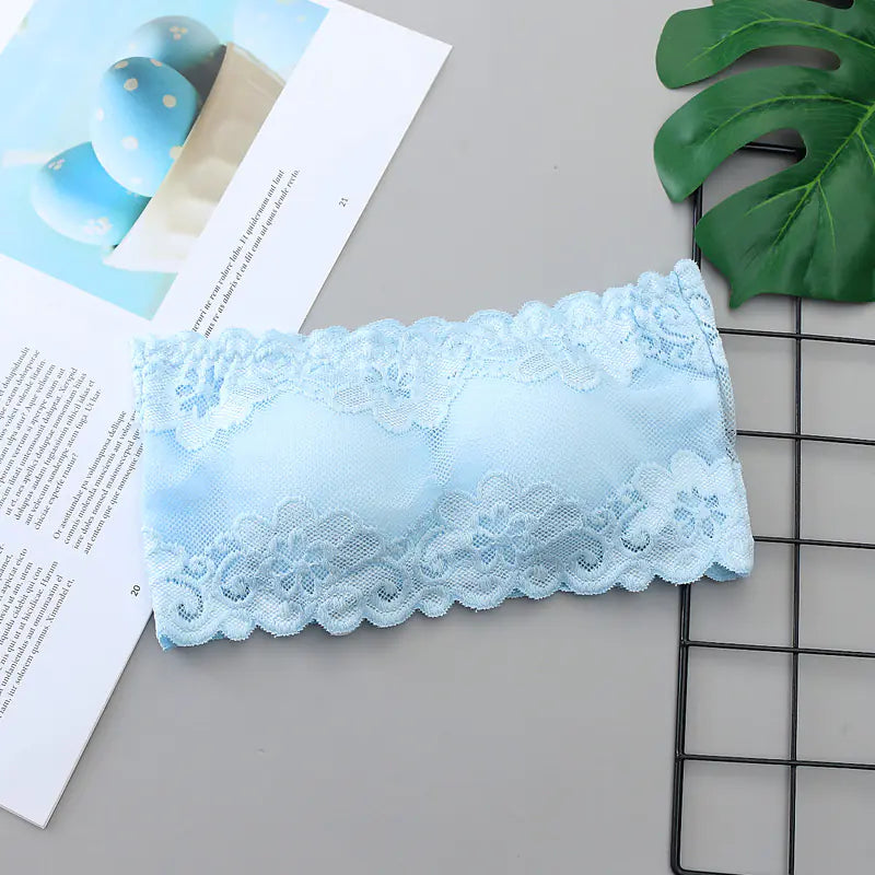 Lace Bandeau Top with Adjustable Straps and Padding