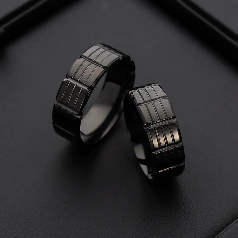 Men's Black Stainless Steel Plated Ring