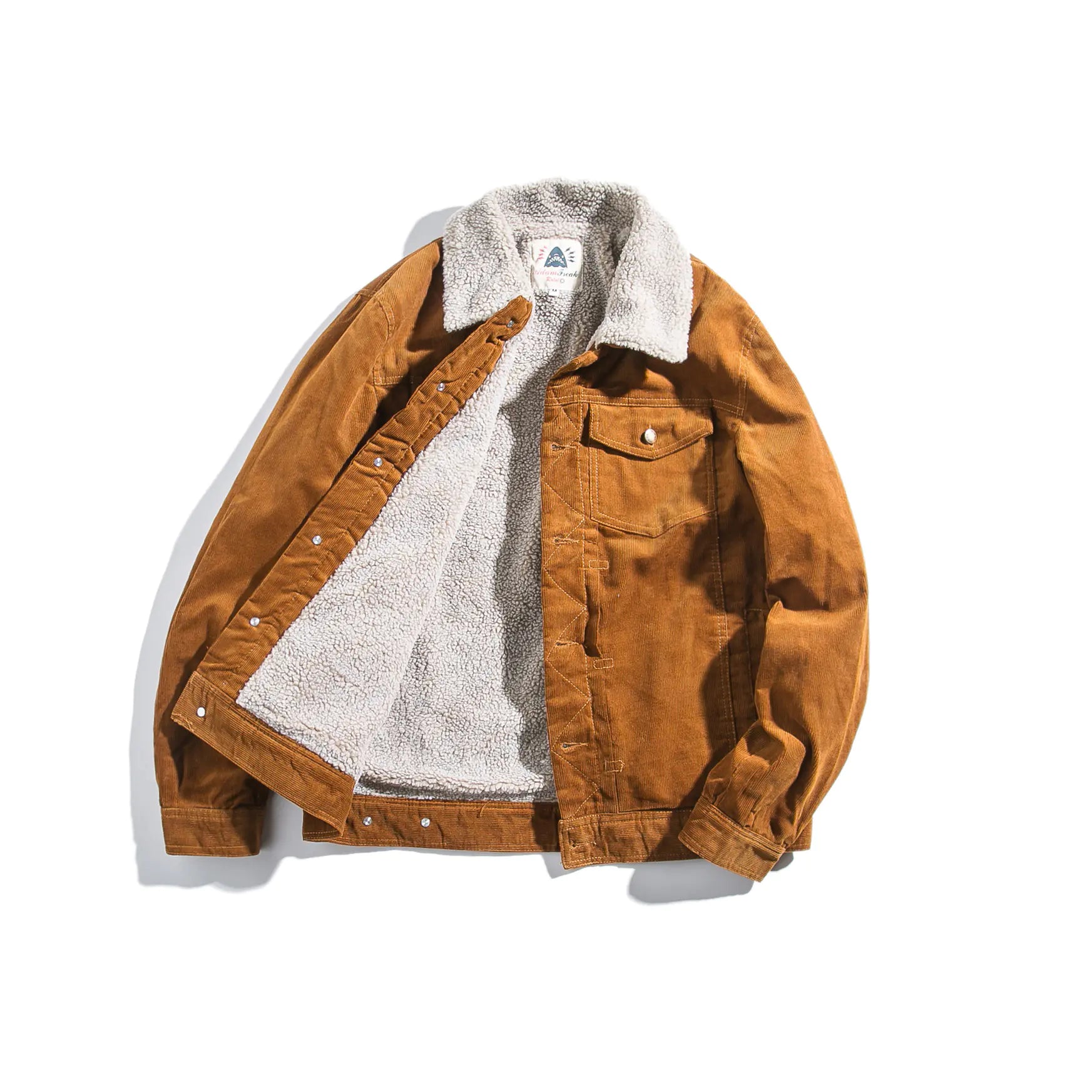 Trendy Corduroy Jacket with Sherpa Collar for Men