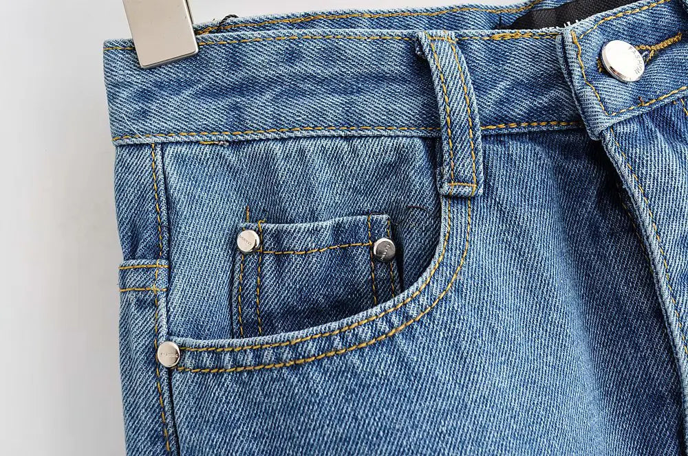 Split Hem Denim Skirt, Bodycon Denim Midi Skirt