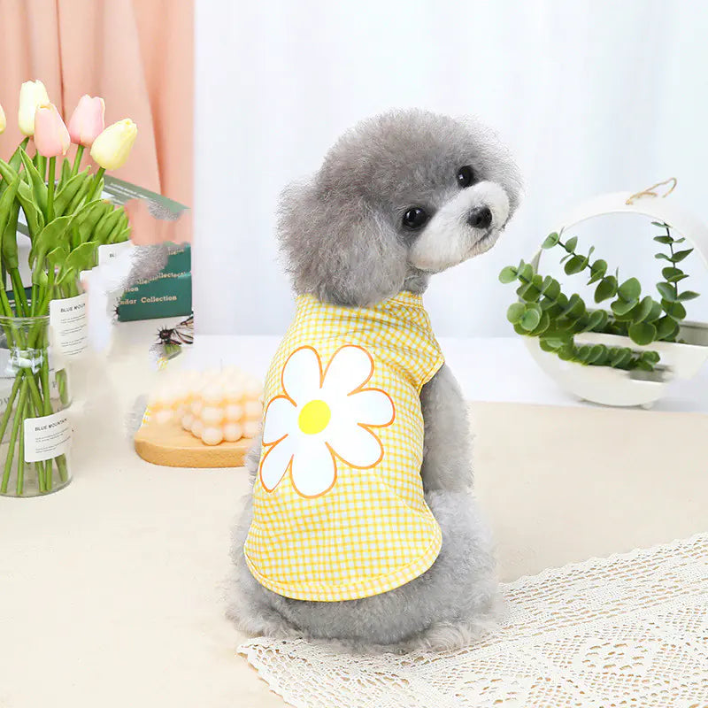 Simple Five-Color Flower Vest for Puppy Costume