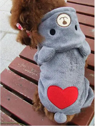 Teddy Dog Clothes, Coral Fleece Pet Apparel for Fall/Winter