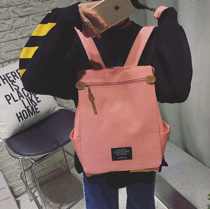 Color-Block Large Capacity Backpack for Students
