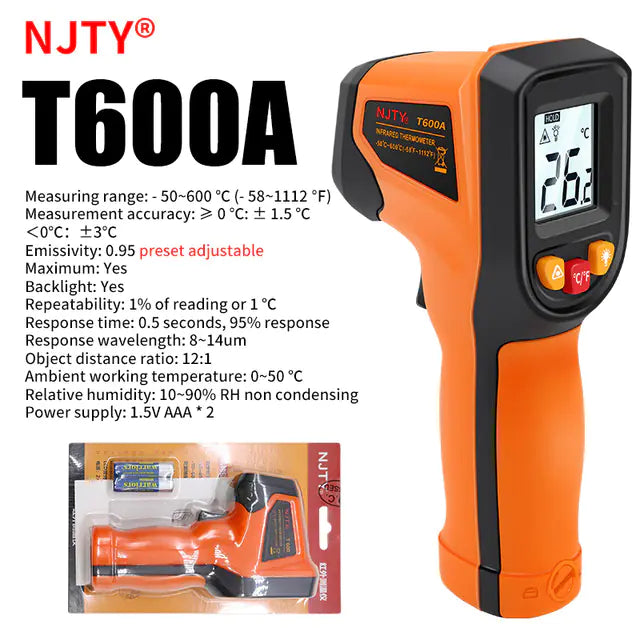 Digital Infrared Thermometer -50~600℃ Pyrometer Gun