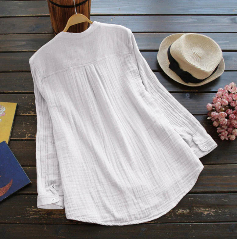Pure Cotton Stand Collar Shirt